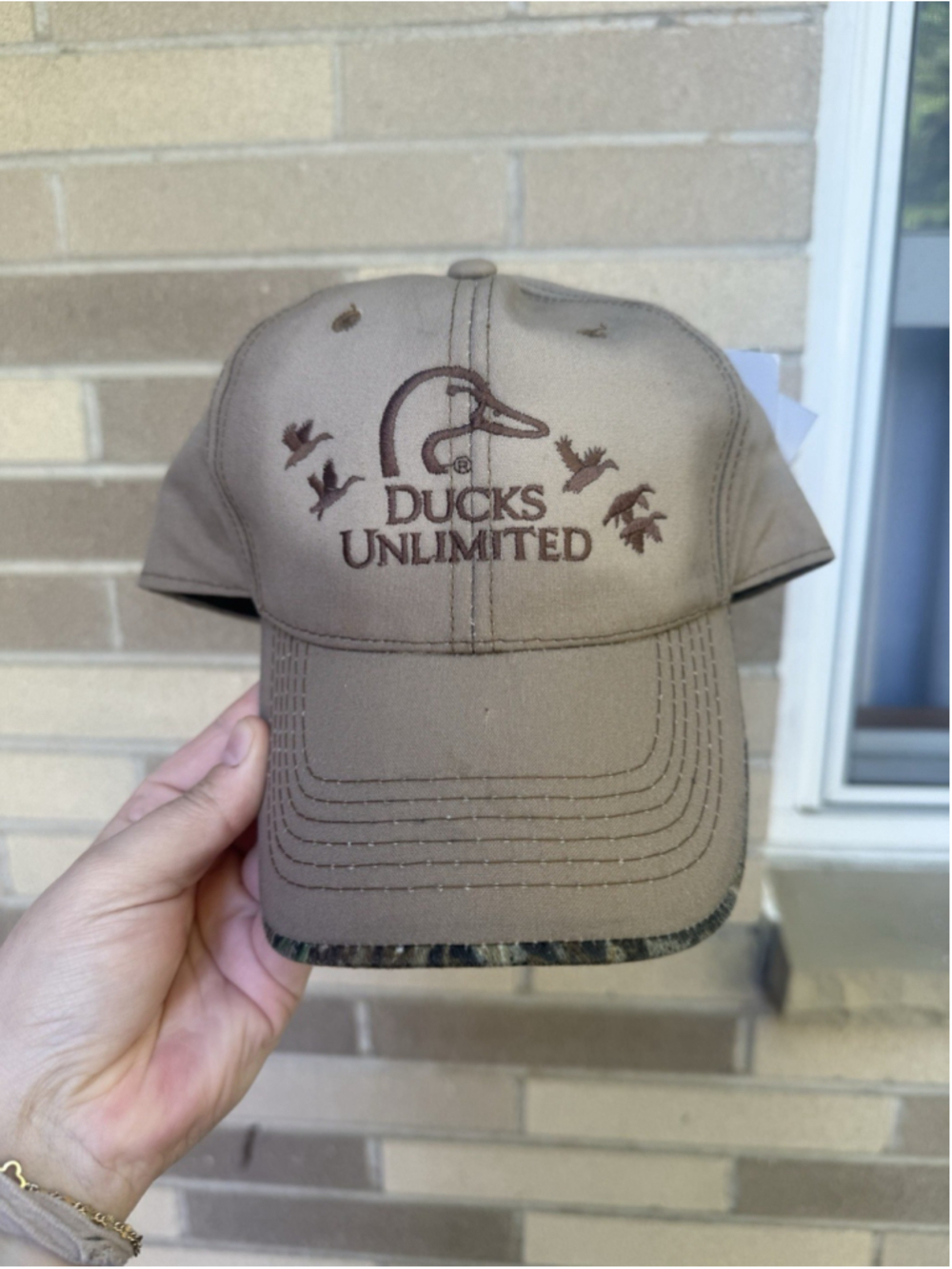 NWT DUCKS UNLIMITED Brown Camo Baseball Hat Embroidered Mossy Oak One Size